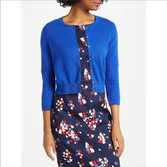 royal blue cropped cardigan